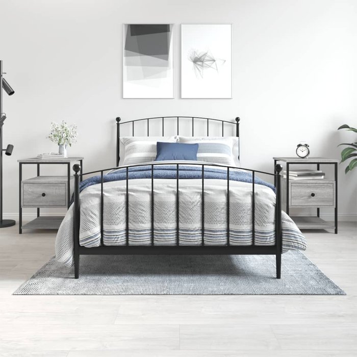 Maison exclusive - mesitas noche 2 uds madera ingeniería gris sonoma 40x42x56 cm