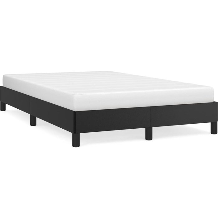 Estructura de cama sin colchón cuero sintético negro 120x190 cm — comfortxl