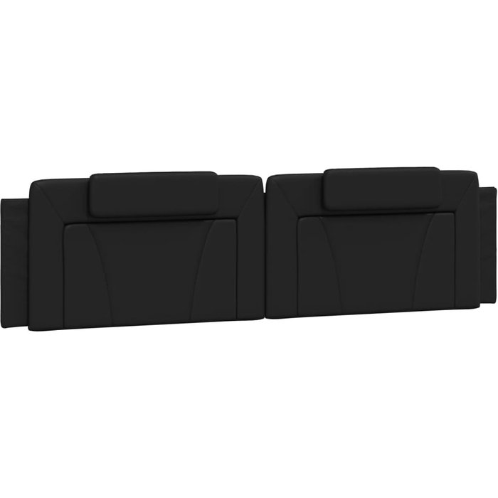 Cabecero de cama acolchado cuero sintético negro 200 cm - comfortxl