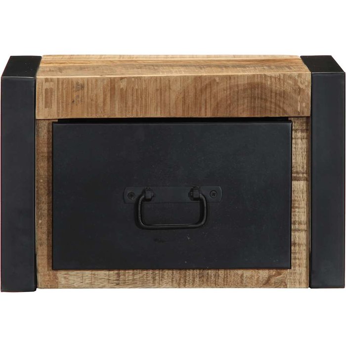 Mesita de noche,mesilla de noche madera maciza de mango 40x35x25 cm cfw529318