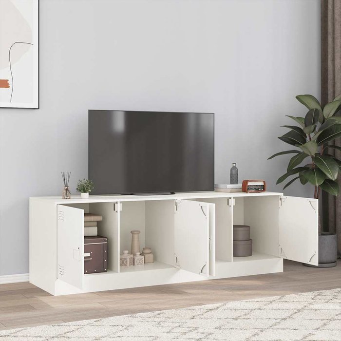 Muebles para tv 2 unidades acero blanco 67x39x44 cm
