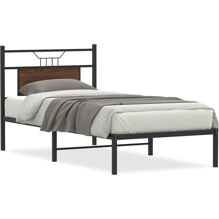 Estructura de cama sin colchón madera marrón roble 90x200 cm — comfortxl