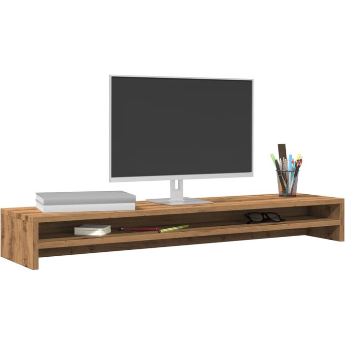 Soporte para monitor artesanal de roble 100x24x13cm madera contrachapada