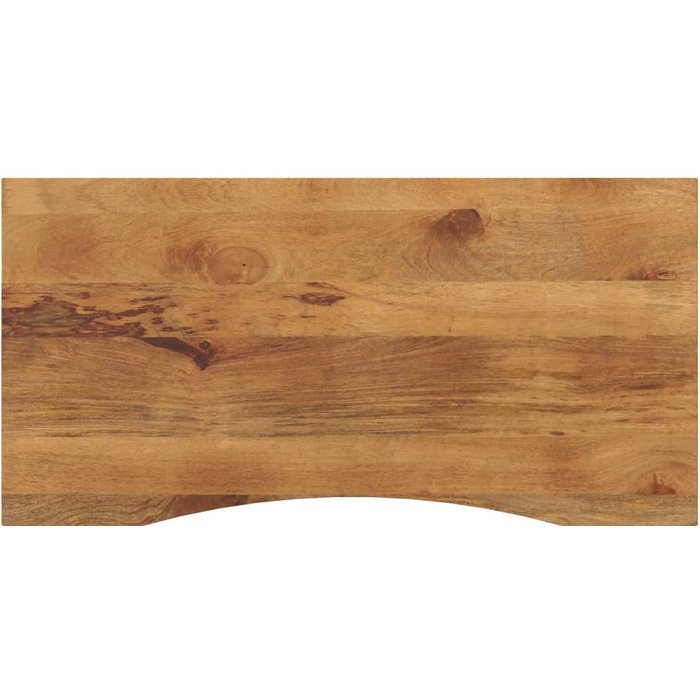 Tablero de escritorio curvo, 110x60x2,5 cm, madera maciza de mango sin acabado.