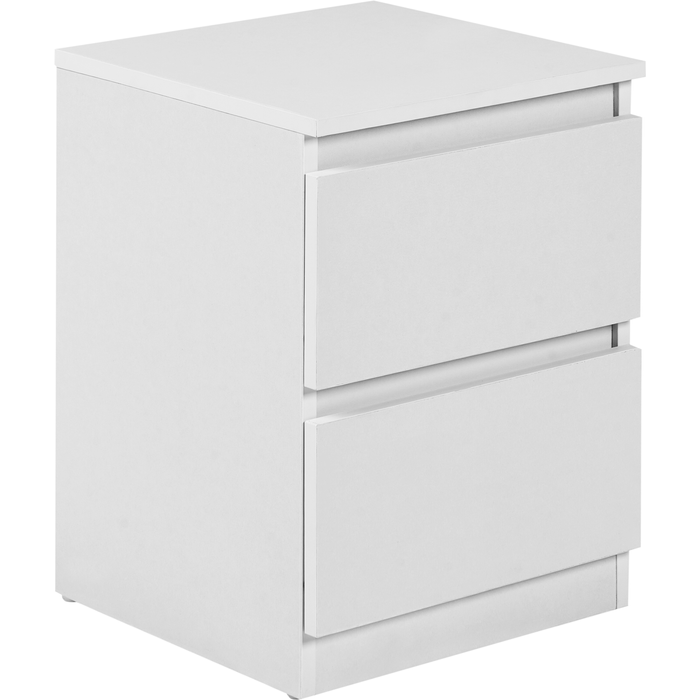Beliani mesita de noche 2 cajones winnipeg blanco