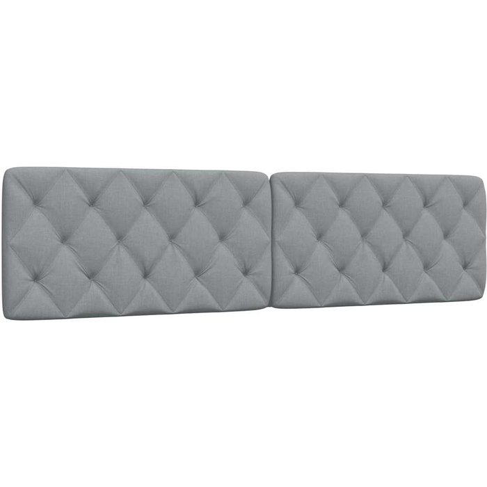 Cabecero de cama acolchado tela gris claro 200 cm