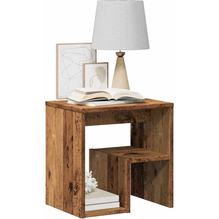 Maison exclusive - mesita de noche madera de ingeniería envejecida 40x30x40 cm