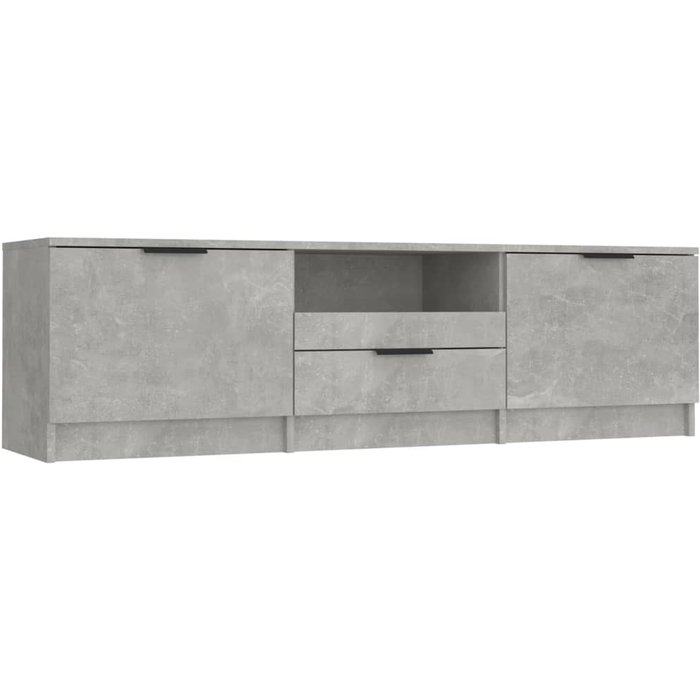 Mueble de tv de hormigón en contrachapado gris 140x35x40 cm - comfortxl