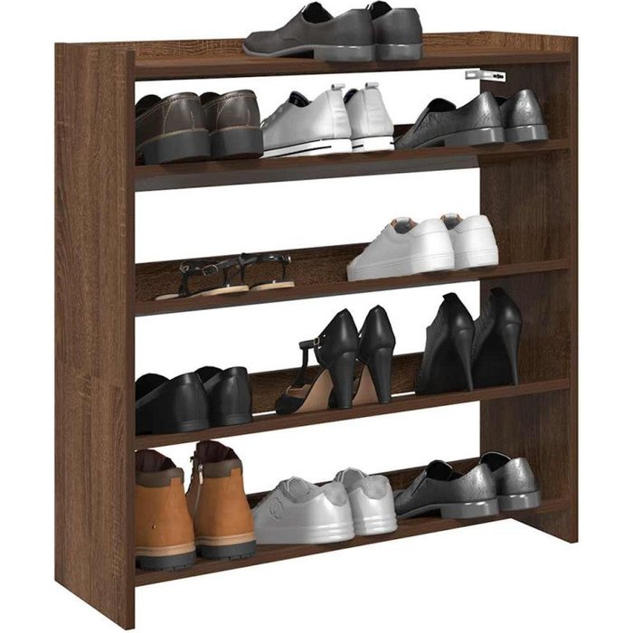 Zapatero madera contrachapada marrón roble 80x25x81 cm vidaxl