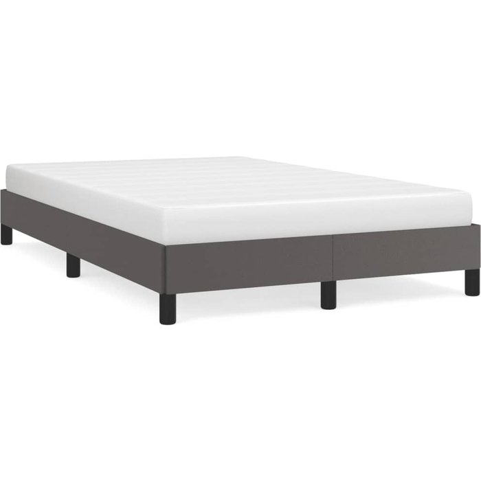 Estructura de cama sin colchón cuero sintético gris 120x190 cm — comfortxl