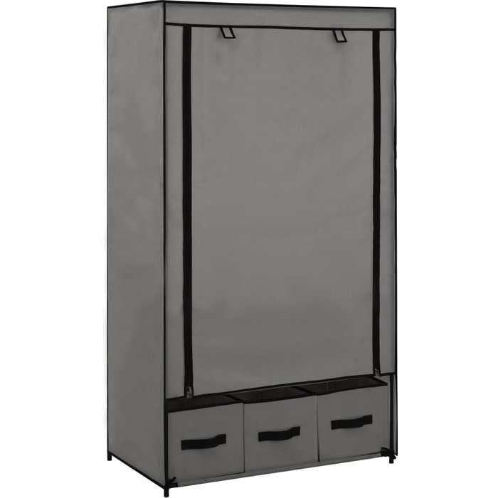 Armario de tela gris 87x49x159 cm - comfortxl