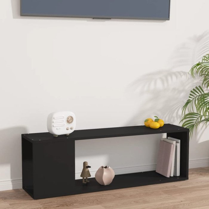 Mueble para tv madera negro 100x24x32 cm unico / negro