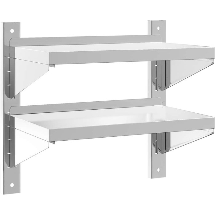 Estante de pared acero inoxidable plateado 50x30x48 cm - comfortxl
