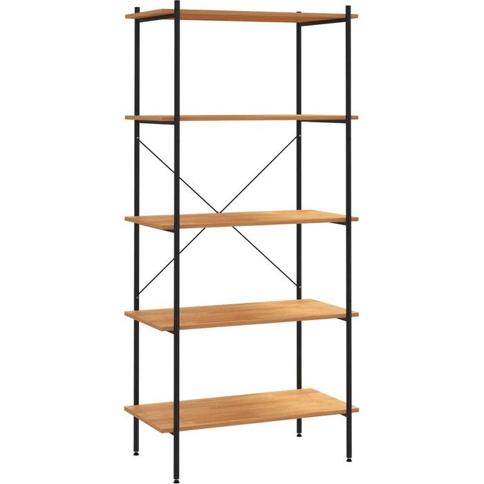 Estantería | librería divisora de 5 niveles negro y roble 80x40x163 cm cfw63450