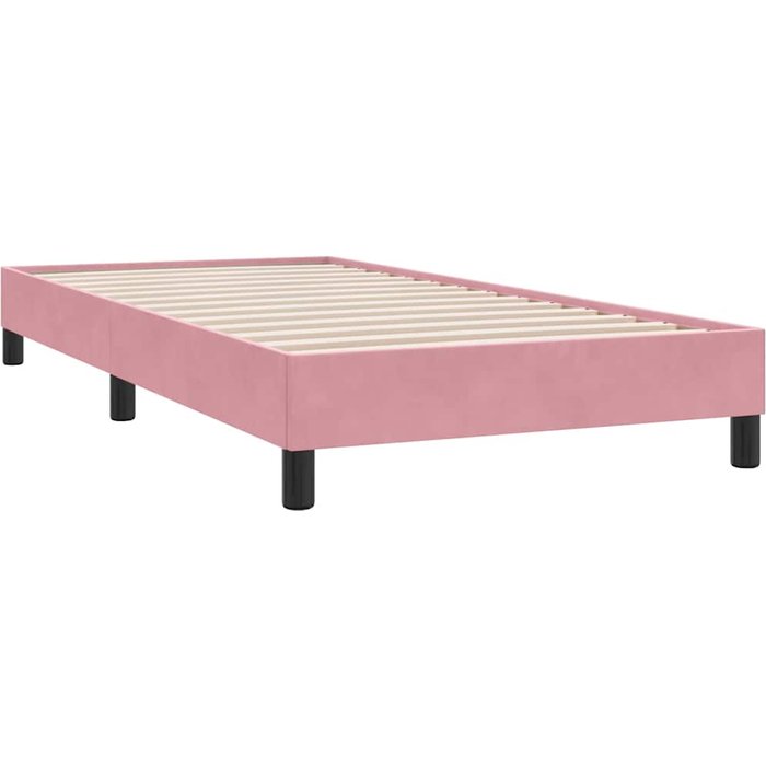 Estructura de cama sin colchón terciopelo rosa 100x220 cm — comfortxl