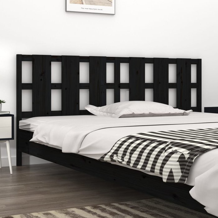 Maison exclusive - cabecero de cama madera maciza de pino negro 205,5x4x100 cm