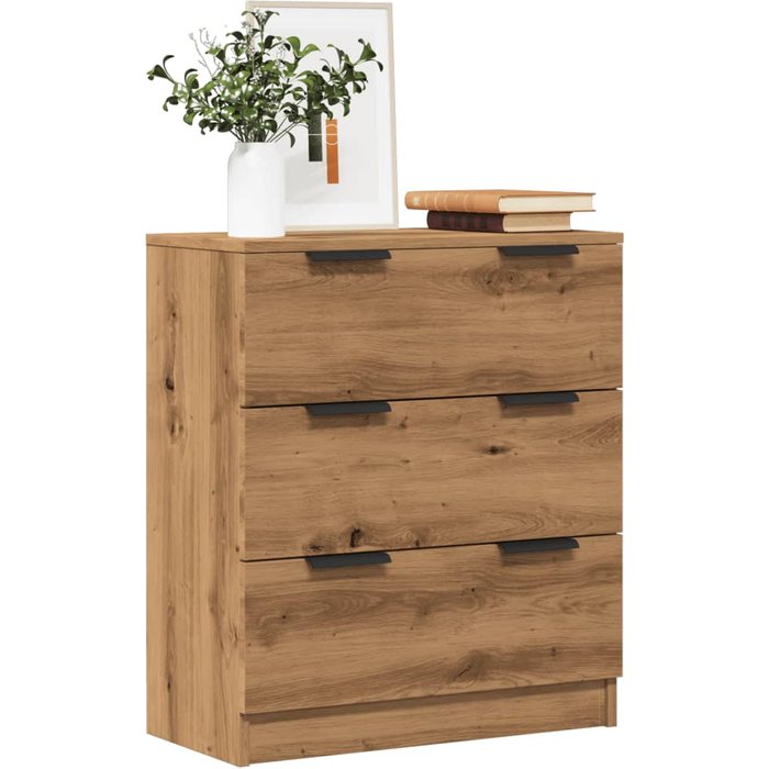 Aparador de roble hecho a mano, 60x30x70 cm, madera de ingeniería.