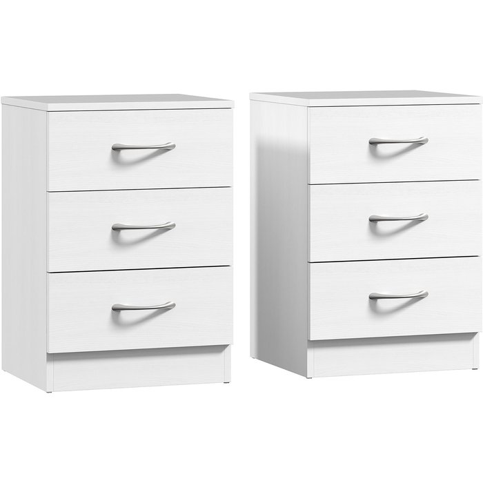 Mesillas de noche homcom melamina de madera blanco 40x35x58 cm