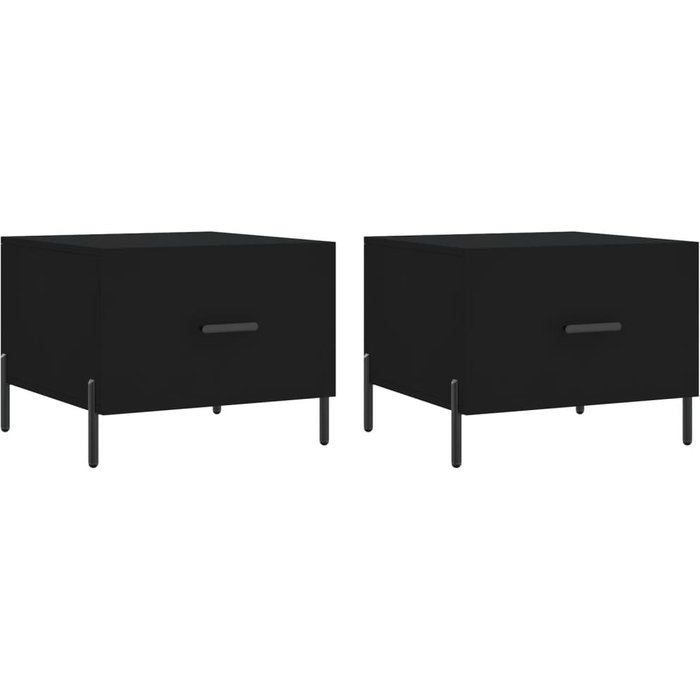Mesas de centro 2 piezas laminadas en negro 50x50x40 cm - comfortxl