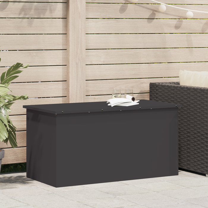 Vidaxl caja de almacenamiento exterior negro 100 x 50.5 x 50 cm