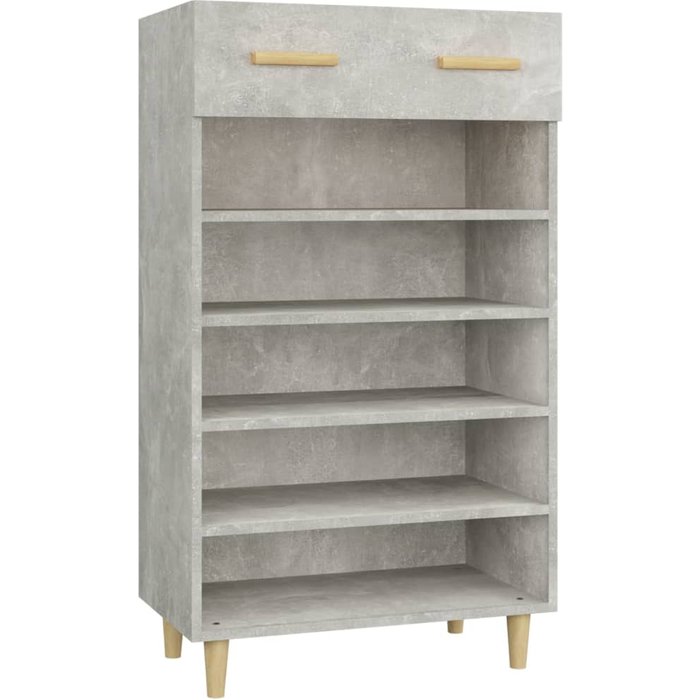 Zapatero de contrachapado gris hormigón 60x35x105 cm - comfortxl