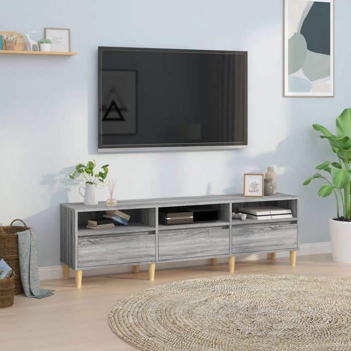 Mueble para tv madera gris sonoma 150x30x44,5 cm unico / gris