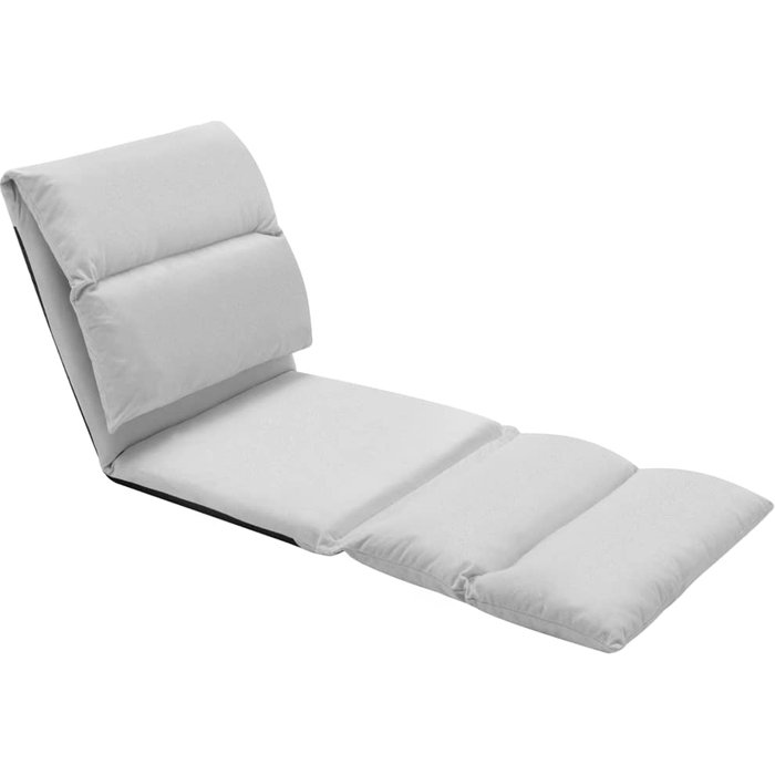 Tumbona de suelo plegable microfibra gris claro cfw55275