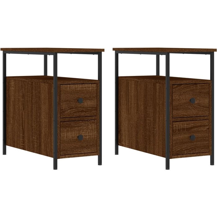Mesitas de noche 2 piezas madera laminada roble marrón 30x60x60 cm - comfortxl
