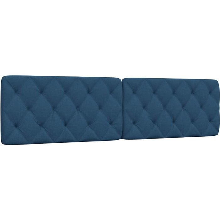 Cabecero de cama acolchado tela azul 200 cm