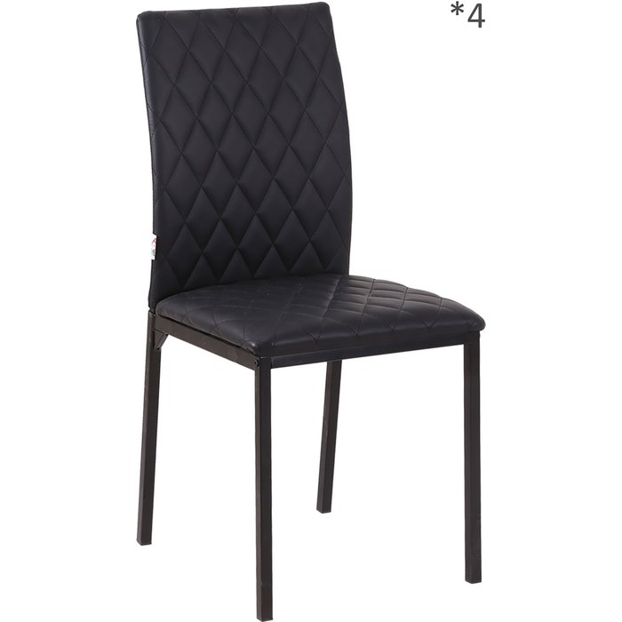 Sillas de comedor homcom cuero sintético, acero negro 41x50x91 cm 835-478v00bk