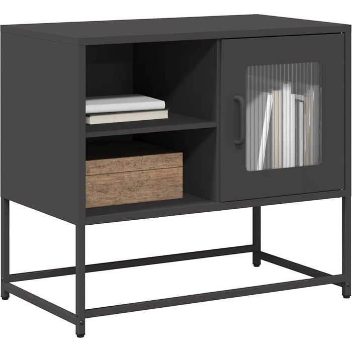 Mueble de tv negro 68x39x60,5 cm acero