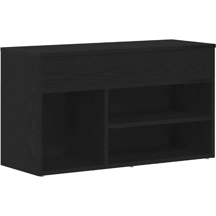 Banco para zapatos con estante roble negro 80 x 30 x 45 cm - comfortxl