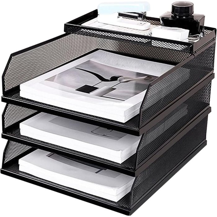 Archivador de escritorio de metal (negro)