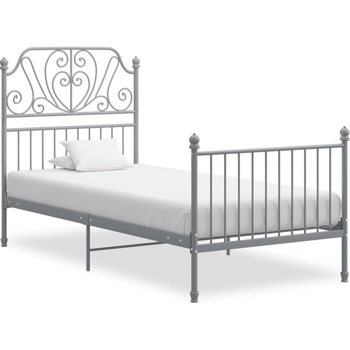 Estructura de cama sin colchón metal gris 90x200 cm vidaxl
