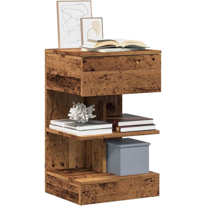 Mesitas de noche 2 piezas madera vieja 40x35x65 cm madera de ingeniería