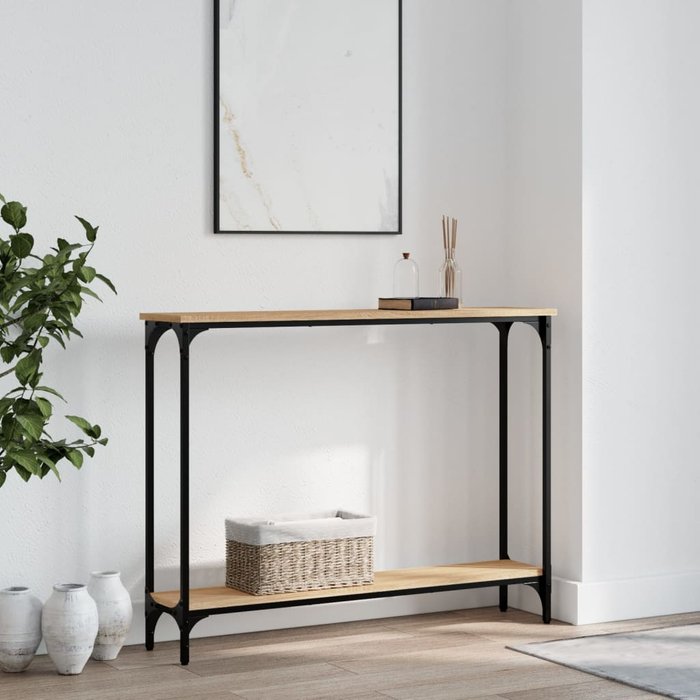 Consola de roble sonoma, 100 x 22,5 x 75 cm, madera de ingeniería.