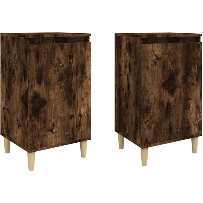 Mesitas de noche 2 piezas roble ahumado 40x35x70 cm madera contrachapada