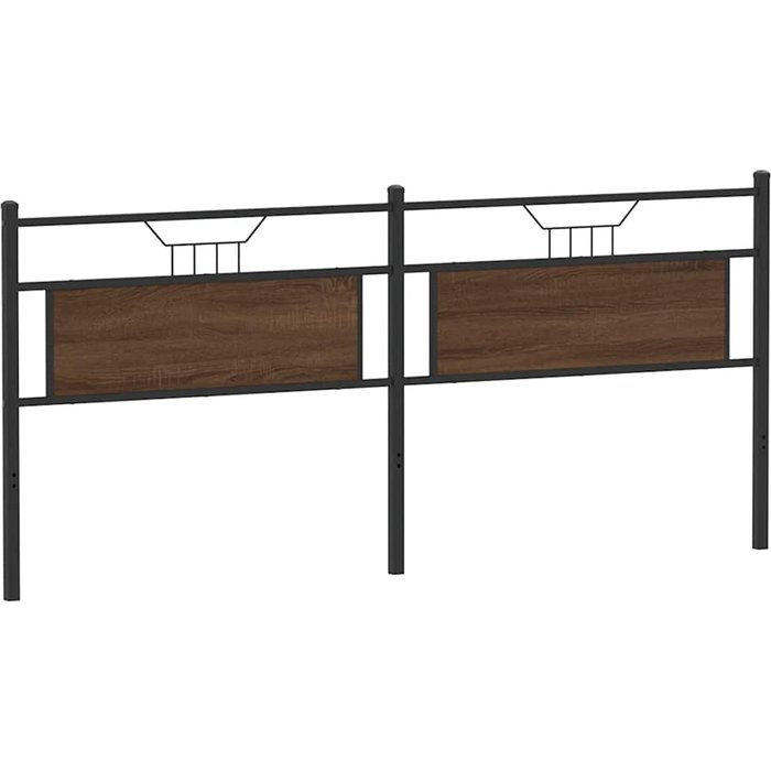 Cabecero de madera de ingeniería y acero marrón roble 193 cm - comfortxl