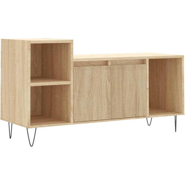 Mueble de tv de contrachapado de roble sonoma 100x35x55 cm - comfortxl