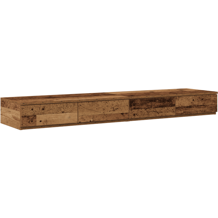 Cajones de cama madera ingeniería envejecida 135x36,5x16,5 cm cfw96439