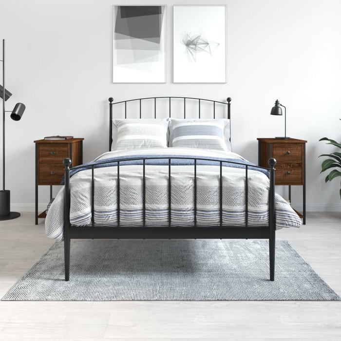 Mesitas noche 2 uds madera ingeniería marrón roble 32x42x70 cm vidaxl