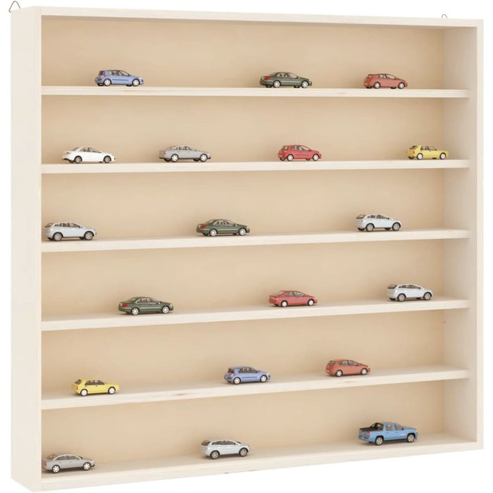 Vitrina de madera con 6 estantes, 60x8,5x55 cm