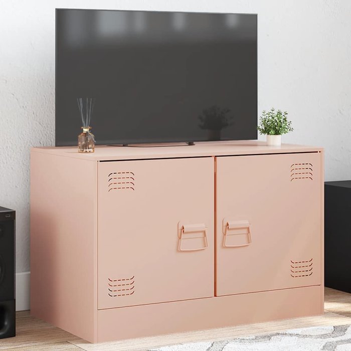 Mueble para tv de acero rosa 67x39x44 cm