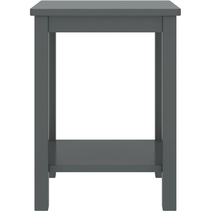 Mesita de noche gris oscuro 35x30x47 cm madera maciza de pino