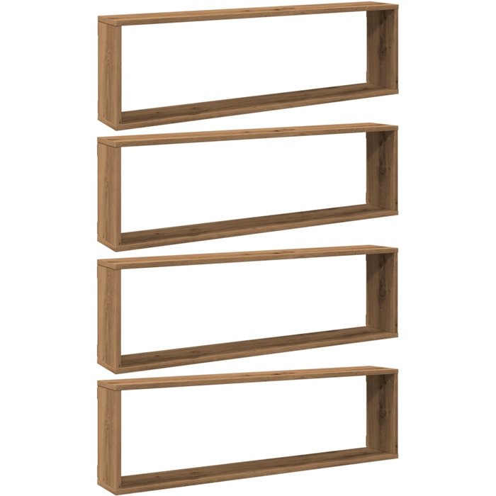 Estantes cubo de pared 4 uds madera roble artisan 100x15x30 cm - comfortxl