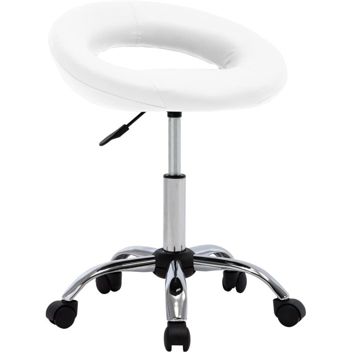 Silla de comedor giratoria cuero sintético blanco