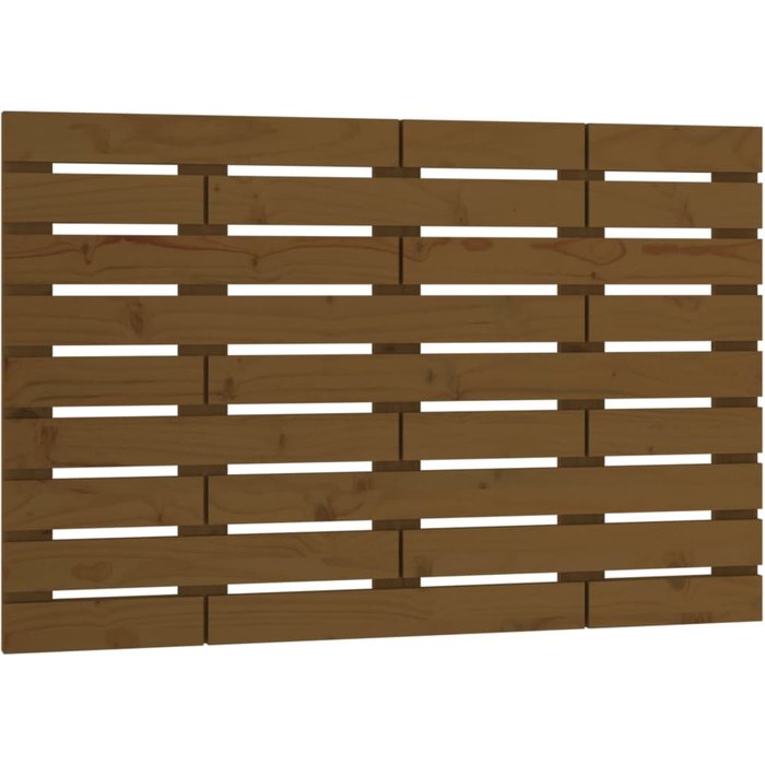 Cabecero cama - mueble cabecero pared madera maciza pino marrón miel 106x3x63 cm