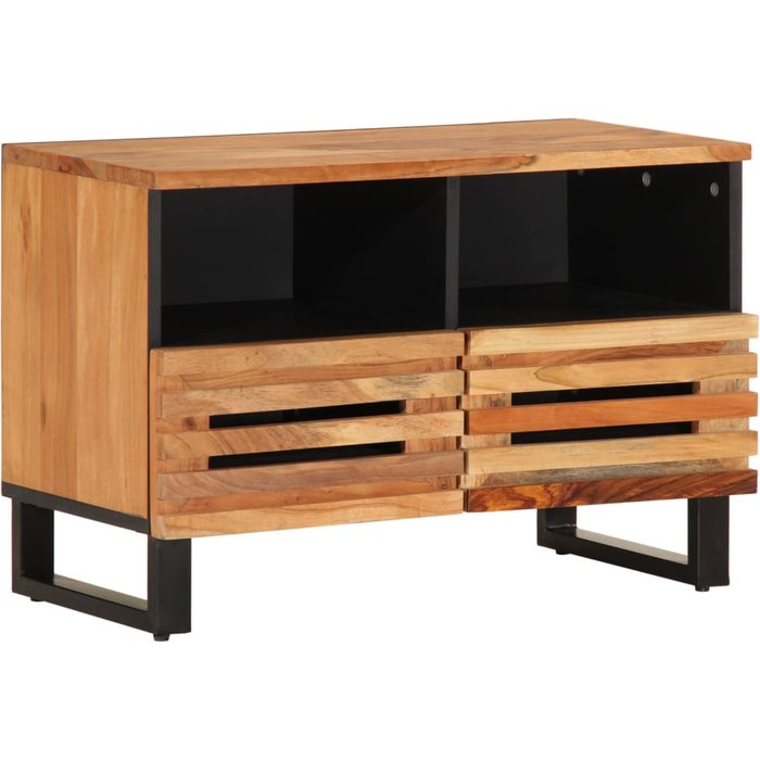Mueble de tv madera maciza de acacia 70x34x46 cm