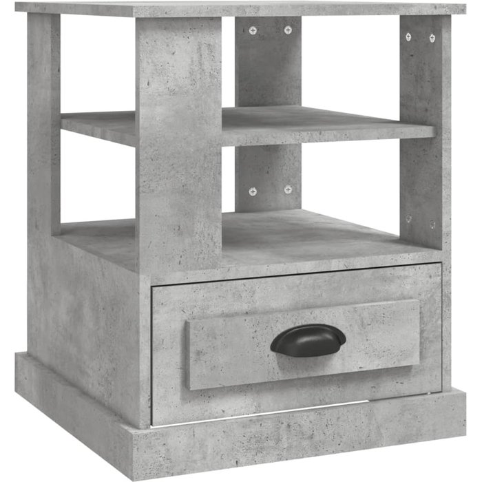 Mesa auxiliar madera contrachapada gris hormigón 50x50x60 cm - comfortxl