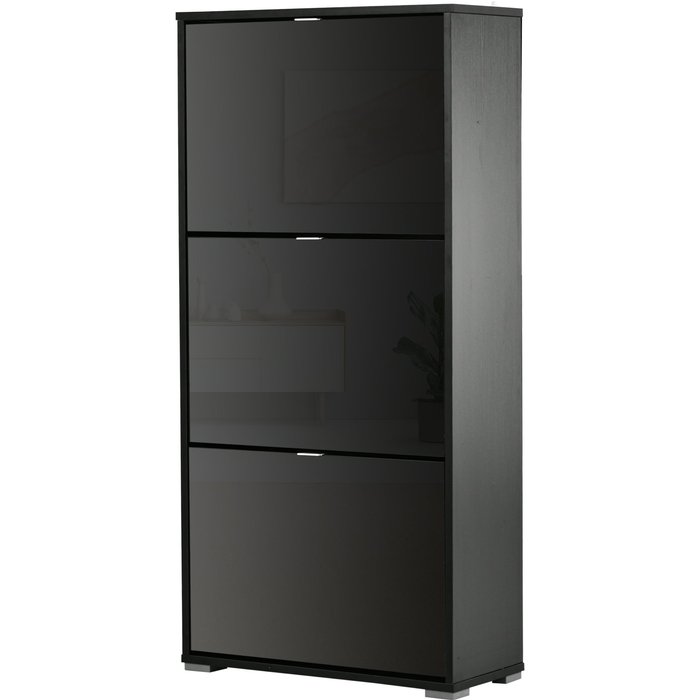 Zapatero 6 estantes vertical negro 60x26x124cm entrada pasillo